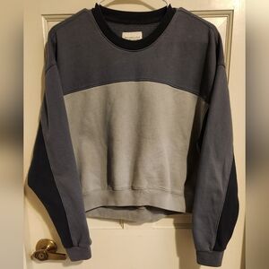 Abercrombie & Fitch Oversized Two Tone Crew Neck Fleece, Size S